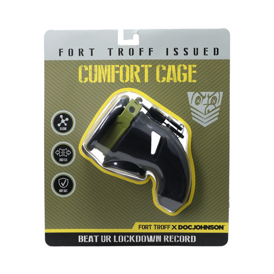 Fort Troff CUMfort Cage Chastity Device with Piss Slit – Black