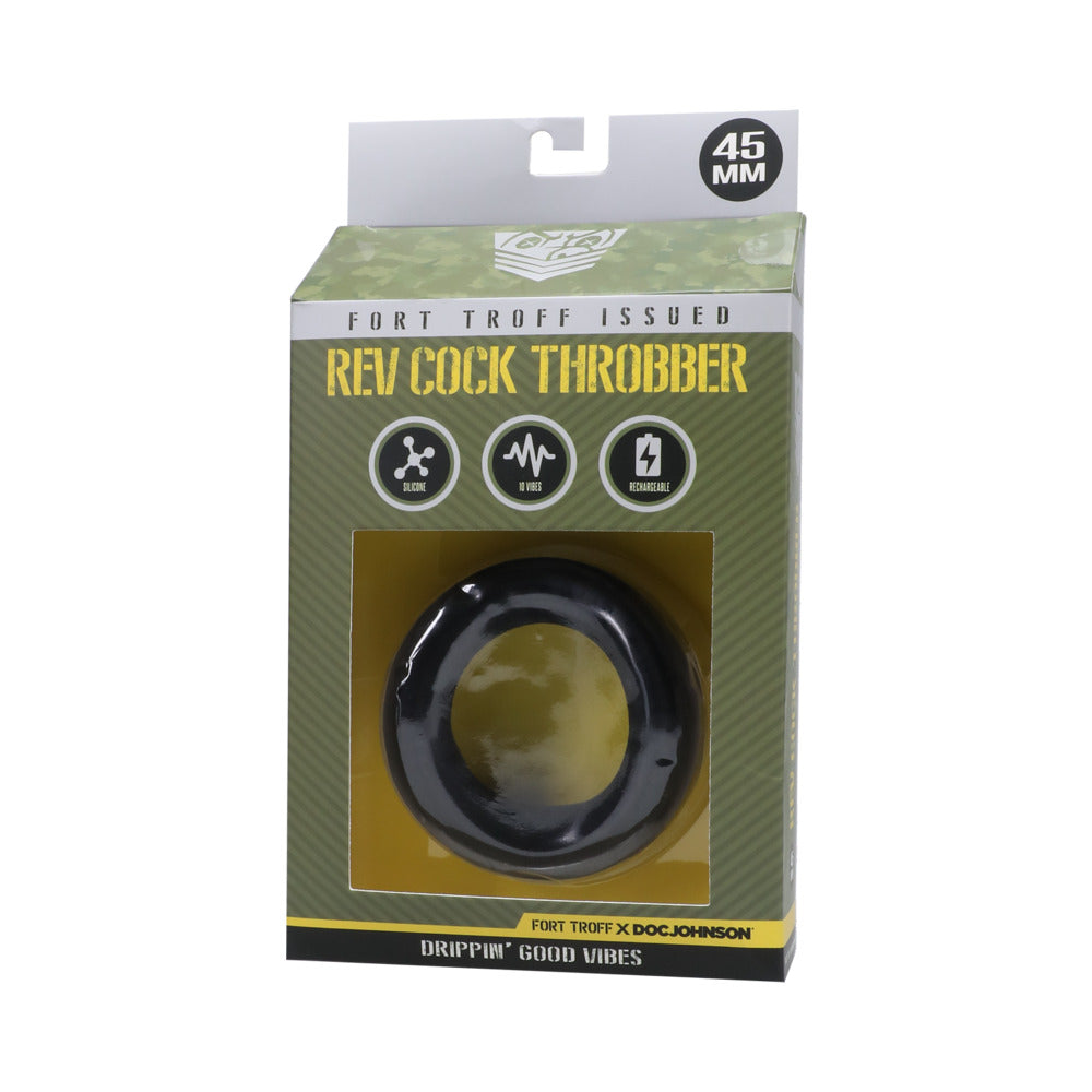 Doc Johnson Rev Cock Throbber Vibrating Cock Ring – Black
