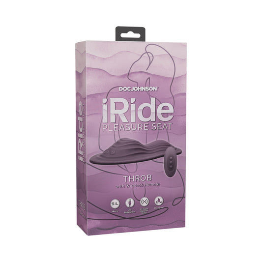 Doc Johnson iRide Throb Rechargeable Saddle with Wireless Remote – Dusty Purple