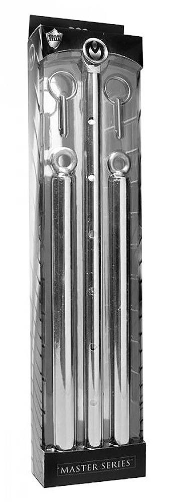 XR Brands Steel Adjustable Spreader Bar – Silver – 23 to 35 Inches