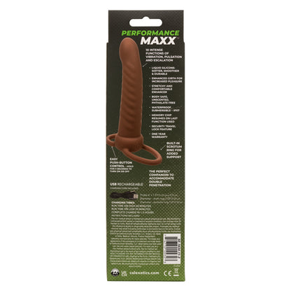 CalExotics Performance Maxx Rechargeable Ribbed Dual Penetrator – Brown