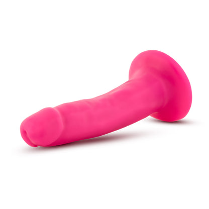 Blush Neo 5.5 Inch Dual Density Cock - Neon Pink - Realistic Design with Suction Cup Base