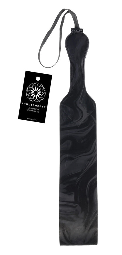 Sportsheets Velvet Noir Loop Paddle - Soft Impact Play - Black