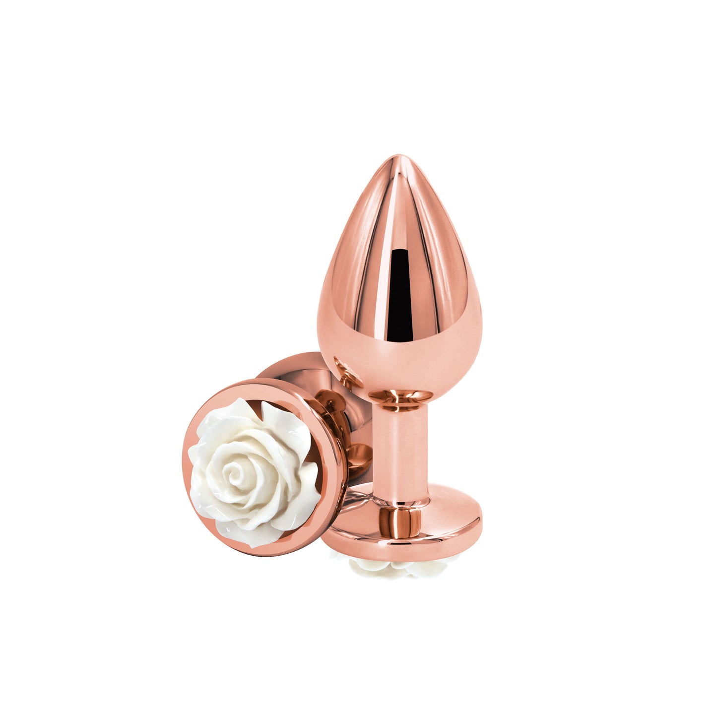 Rear Assets Rose Medium Anal Toy – White