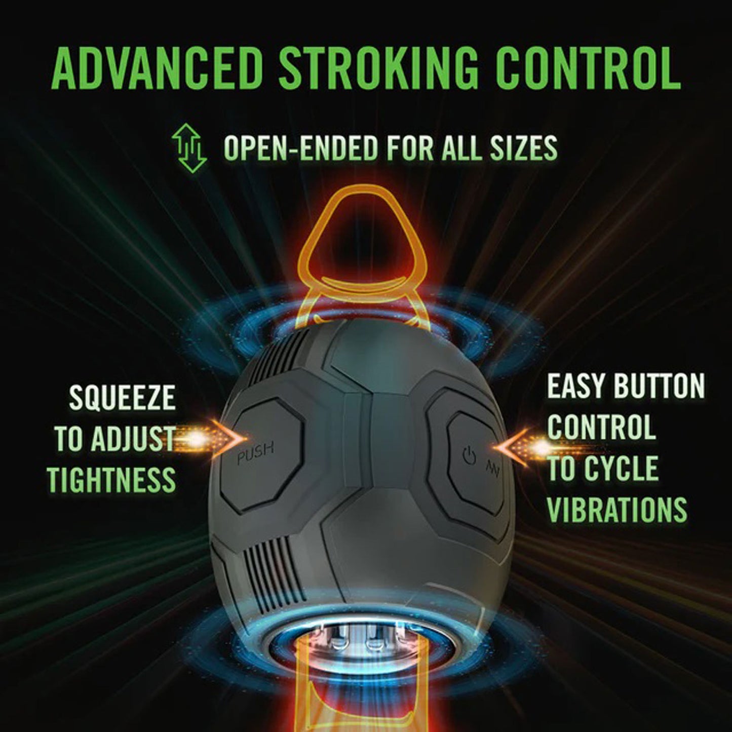 M for Men Dome X Vibrating Masturbator - Automatic Male Stroker - Black