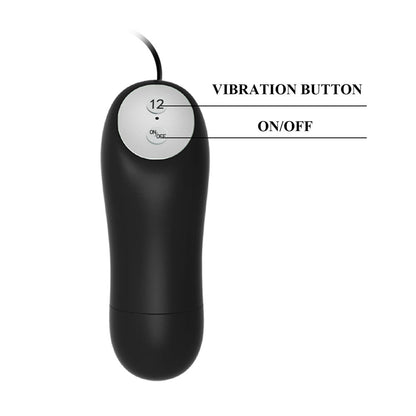 Pretty Love Special Anal Stimulation Butt Plug – Black, 12 Speeds Vibration