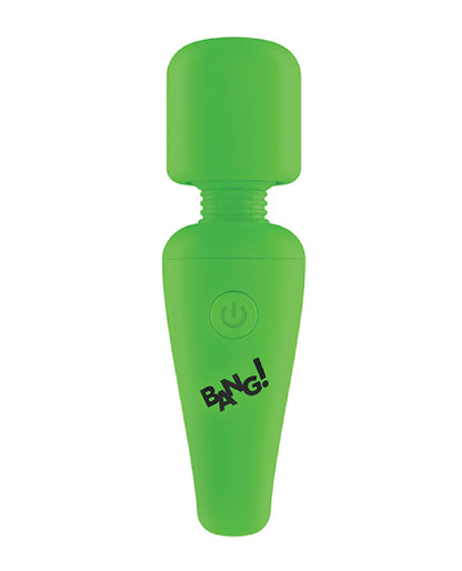 XR Brands Glow in the Dark Mini Wand - Green - USB Rechargeable Silicone Vibrator