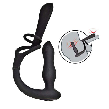Nasstoys Enhancer Vibro Plug and Penis Sheath - Black - Dual Motor, 7 Vibration Functions