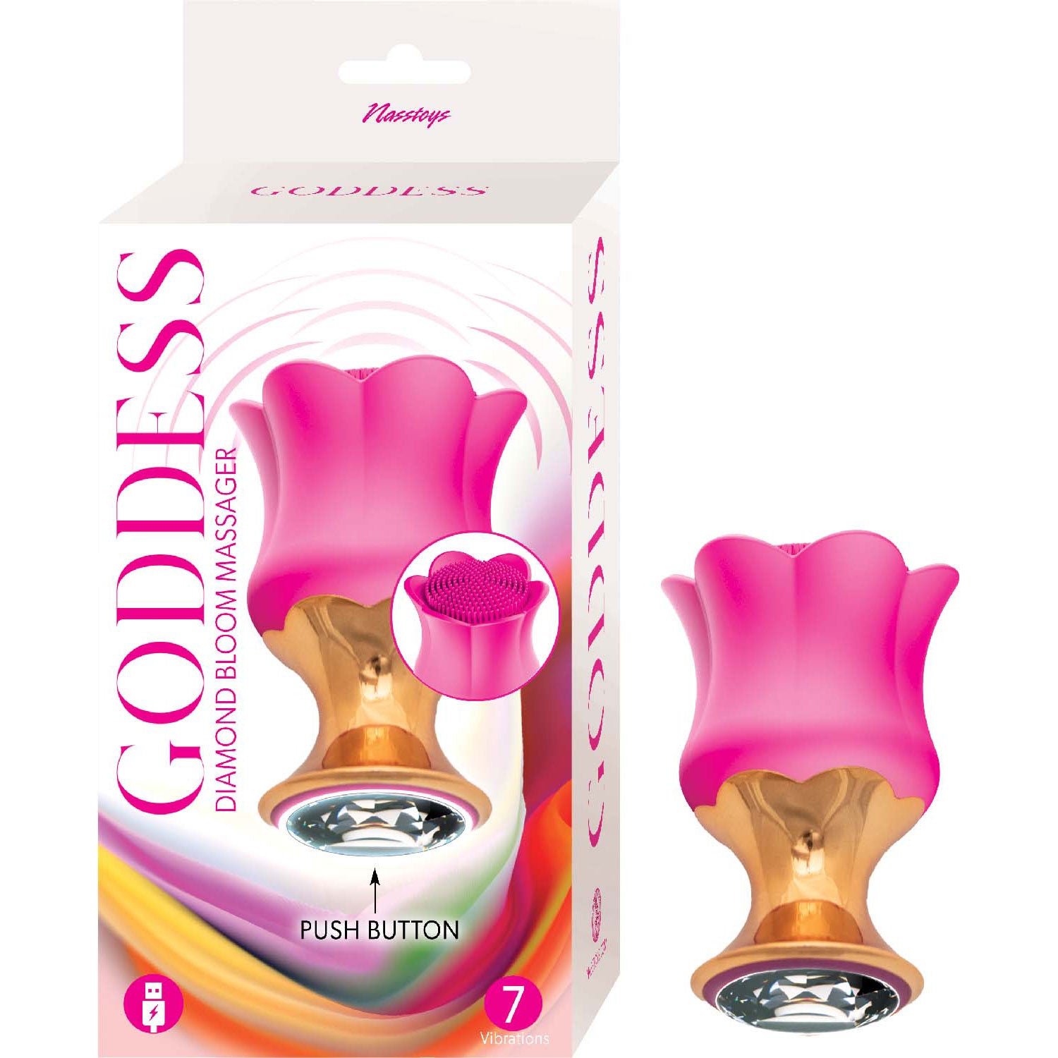 Nasstoys Goddess Diamond Blooming Massager – Fuchsia – 7 Vibrating Functions