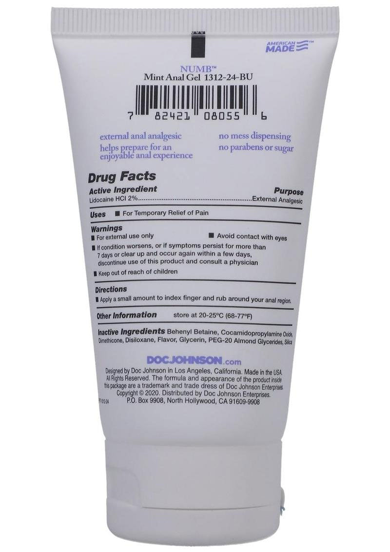 Doc Johnson Numb Mint Anal Gel - 2 Oz. - Desensitizing Formula