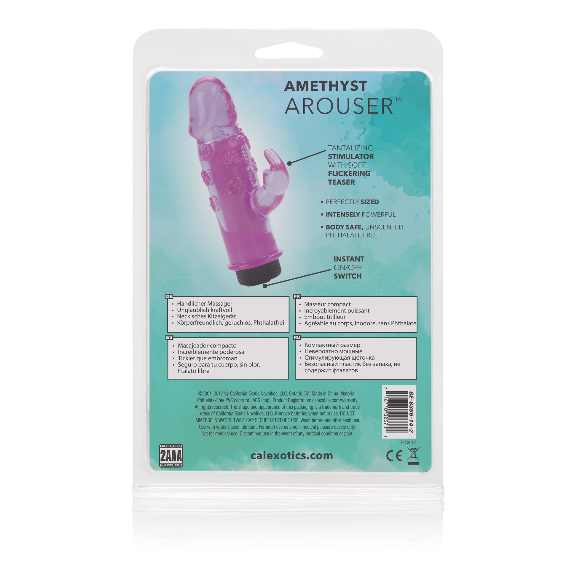 CalExotics Amethyst Arouser Dual Tongued Stimulator - Purple