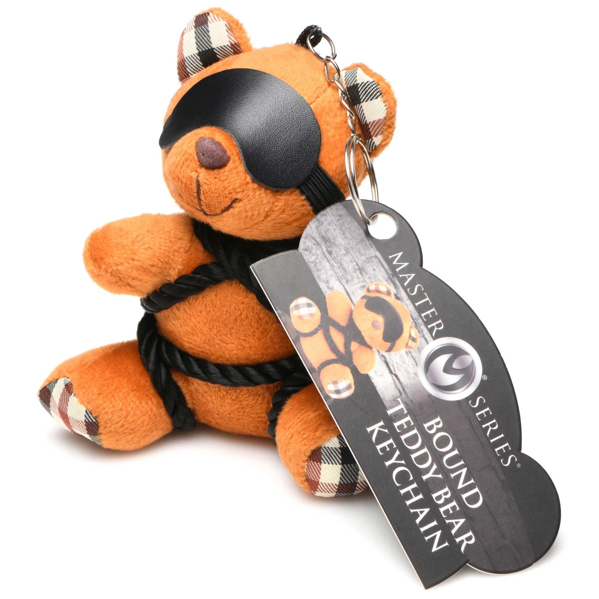 XR Brands Rope Teddy Bear Keychain - Burnt Orange - Kinky Novelty Accessory