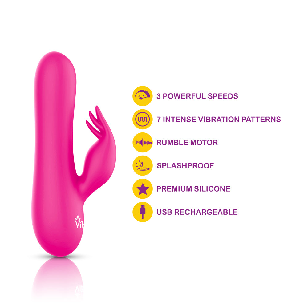 Viben Freyja Mini Triple Ticklers Rabbit Vibe – Hot Pink