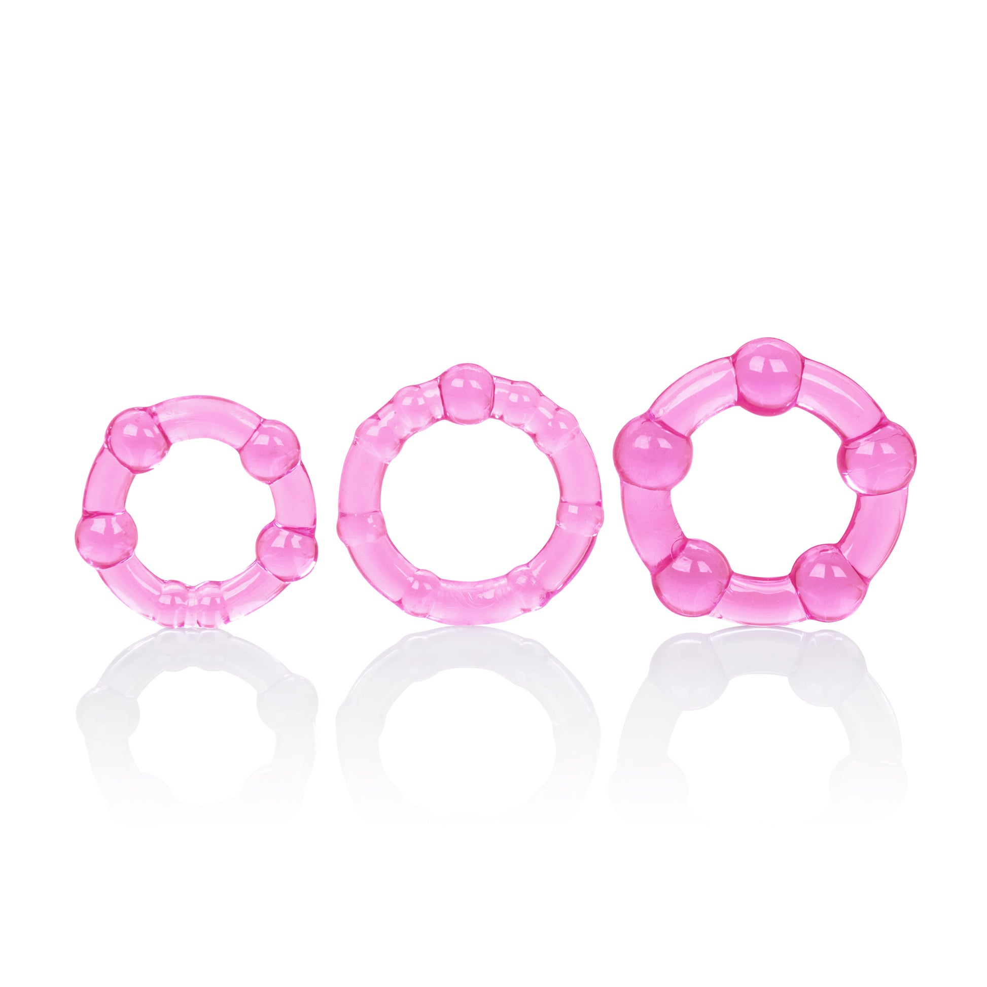 CalExotics Island Rings - Pink Beaded Rings Set with Waterproof Feature