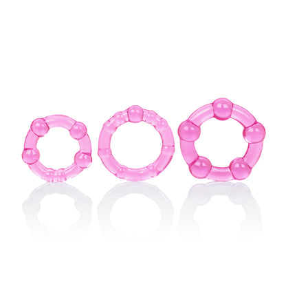 CalExotics Island Rings - Pink Beaded Rings Set with Waterproof Feature