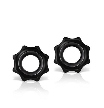 Blush Stay Hard Nutz Cockring – Black – Soft and Stretchy Design