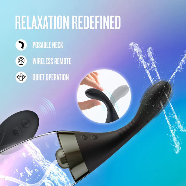 Anal Adventures Aqua Jet Anal Douche with 3-Speed Jet System – Black