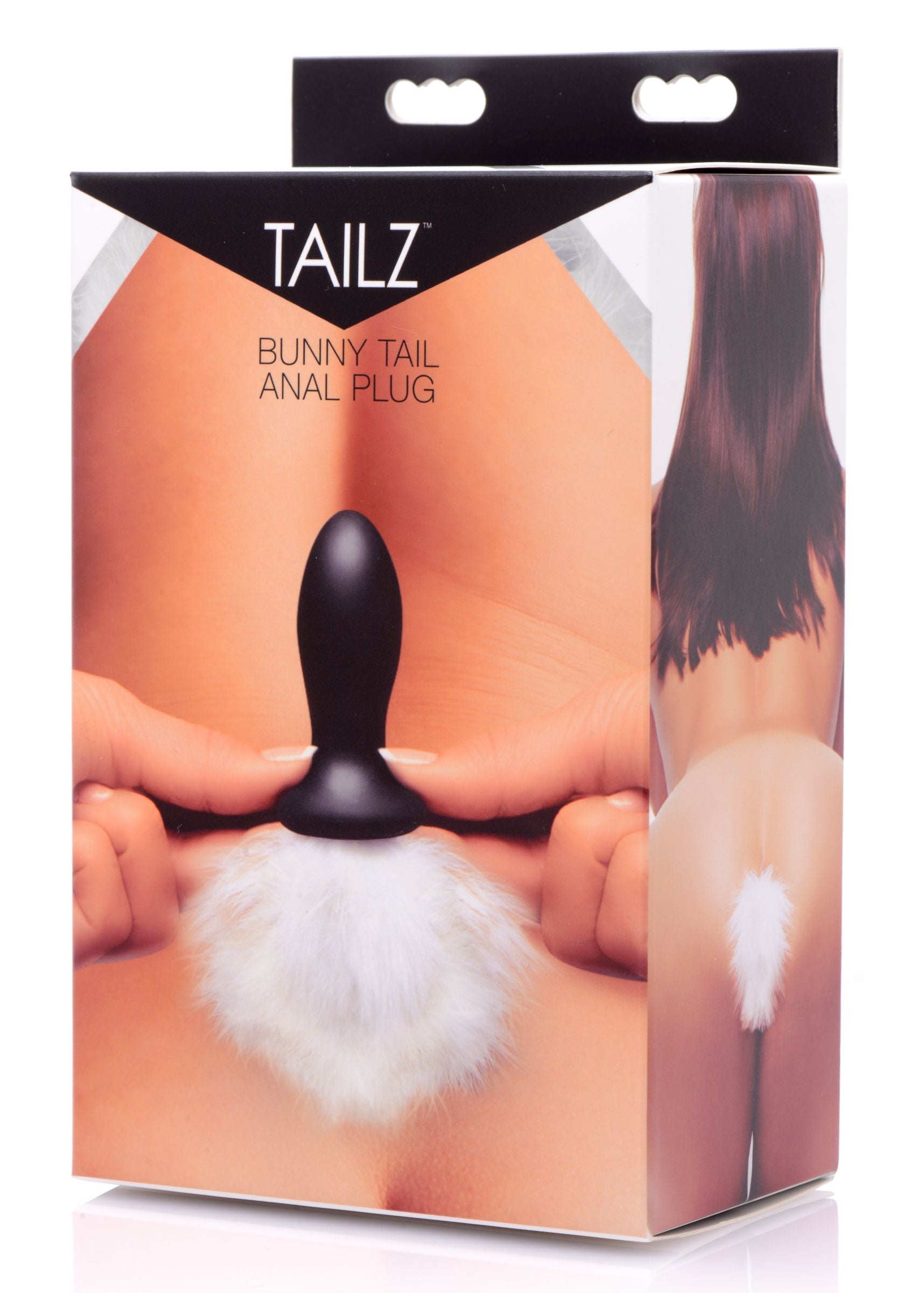 XR Brands Bunny Tail Anal Plug – Ergonomic Silicone Plug with Faux Fur – White