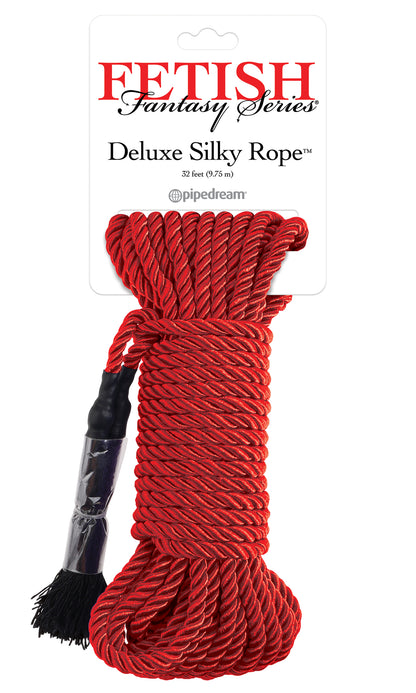 Pipedream Fetish Fantasy Series Deluxe Silky Rope - Red - 32 Feet Long