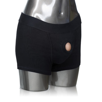 CalExotics Packer Gear Boxer Brief Harness - Dual Penetration Design - Black