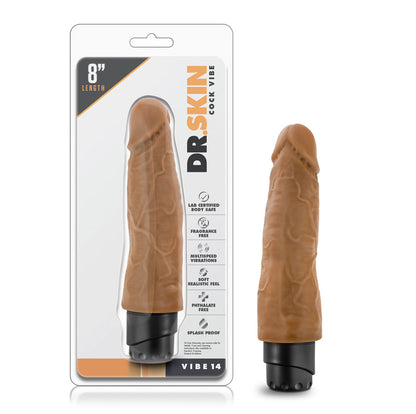 Dr. Skin Cock Vibe 14 - 8 Inch Vibrating Cock - Mocha