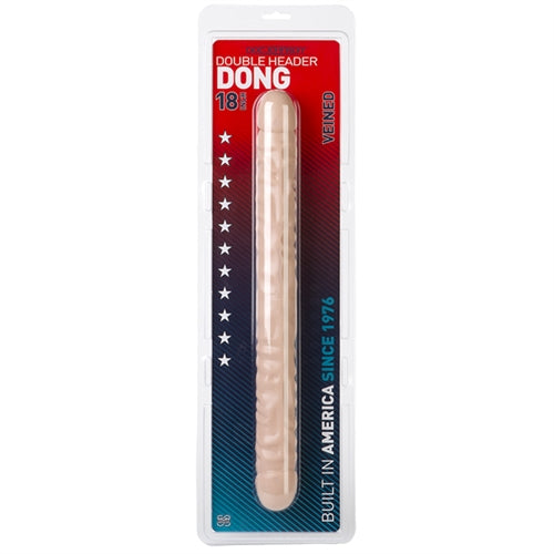 Doc Johnson Double Header 18 Inches Veined Double Dong - White
