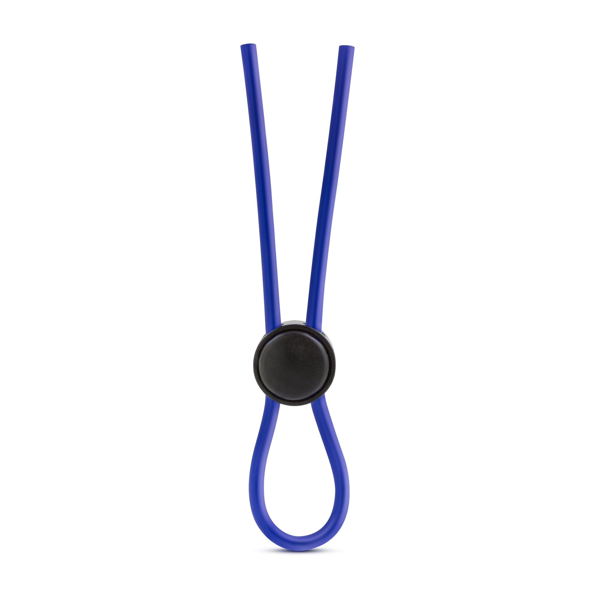 Blush Stay Hard Silicone Loop Cock Ring - Adjustable, Blue