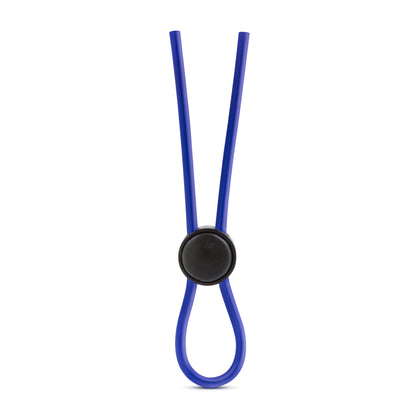 Blush Stay Hard Silicone Loop Cock Ring - Adjustable, Blue