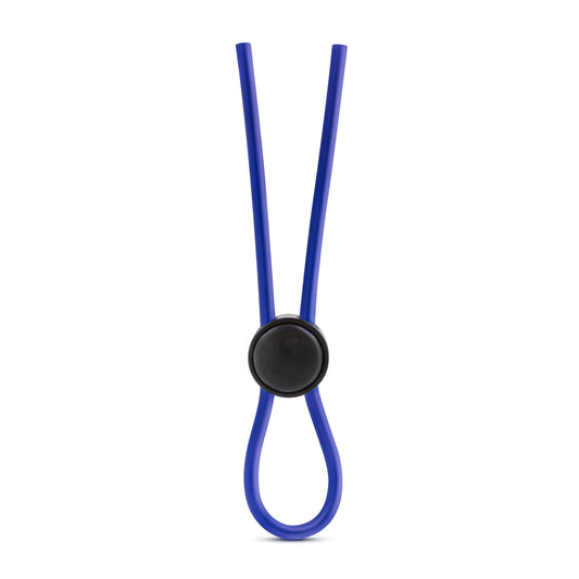 Blush Stay Hard Silicone Loop Cock Ring - Adjustable, Blue