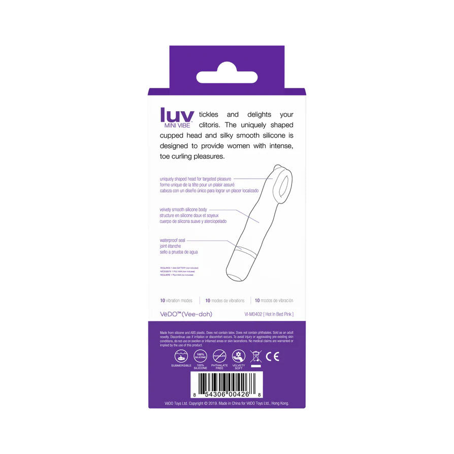 VeDO Luv Mini Vibe - Into You Clitoral Stimulator - Purple