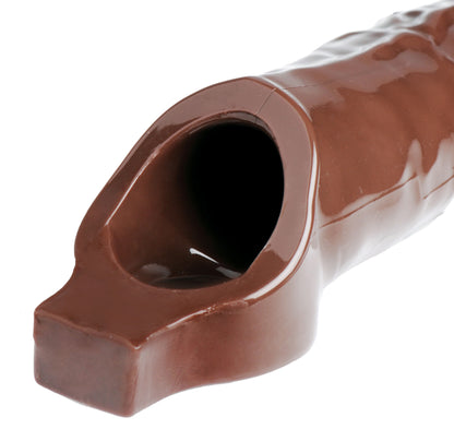 XR Brands Really Ample Penis Enhancer Sheath - Brown - Realistic Erection Enhancer