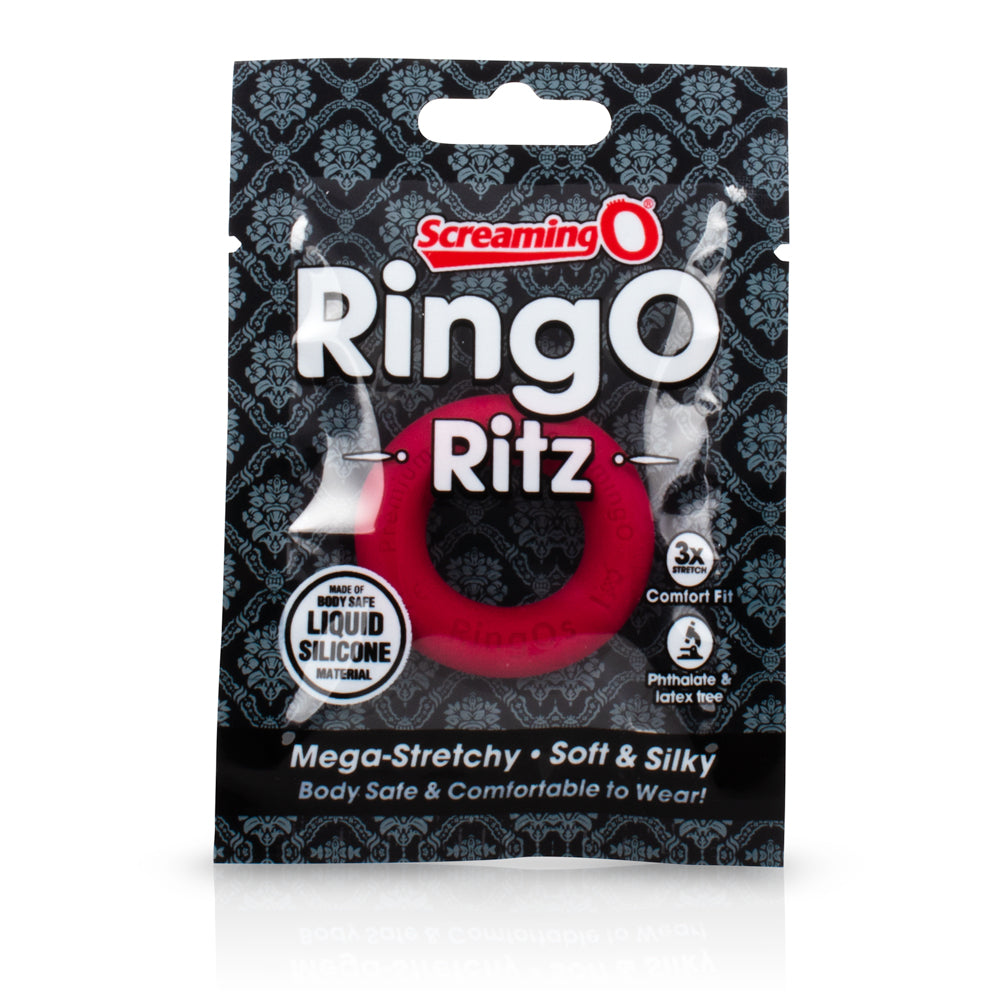Screaming O RingO Ritz Cock Ring – Red, Ultra-Soft Liquid Silicone