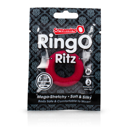 Screaming O RingO Ritz Cock Ring – Red, Ultra-Soft Liquid Silicone