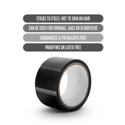 Temptasia Bondage Tape - Reusable Black Tape for Bondage and Gags