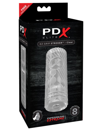 Pipedream EZ Grip Stroker – Clear – Textured Suction Device