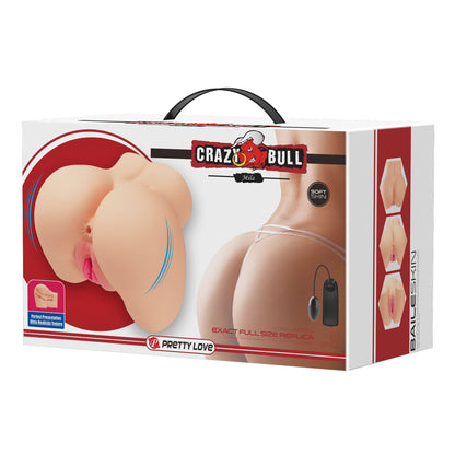 Mila Realistic Vagina and Ass Vibrator - Dual Entry, Waterproof, Beige