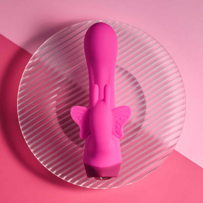 Evolved Novelties Butterfly Love Pink Vibrator with Butterfly Stimulator