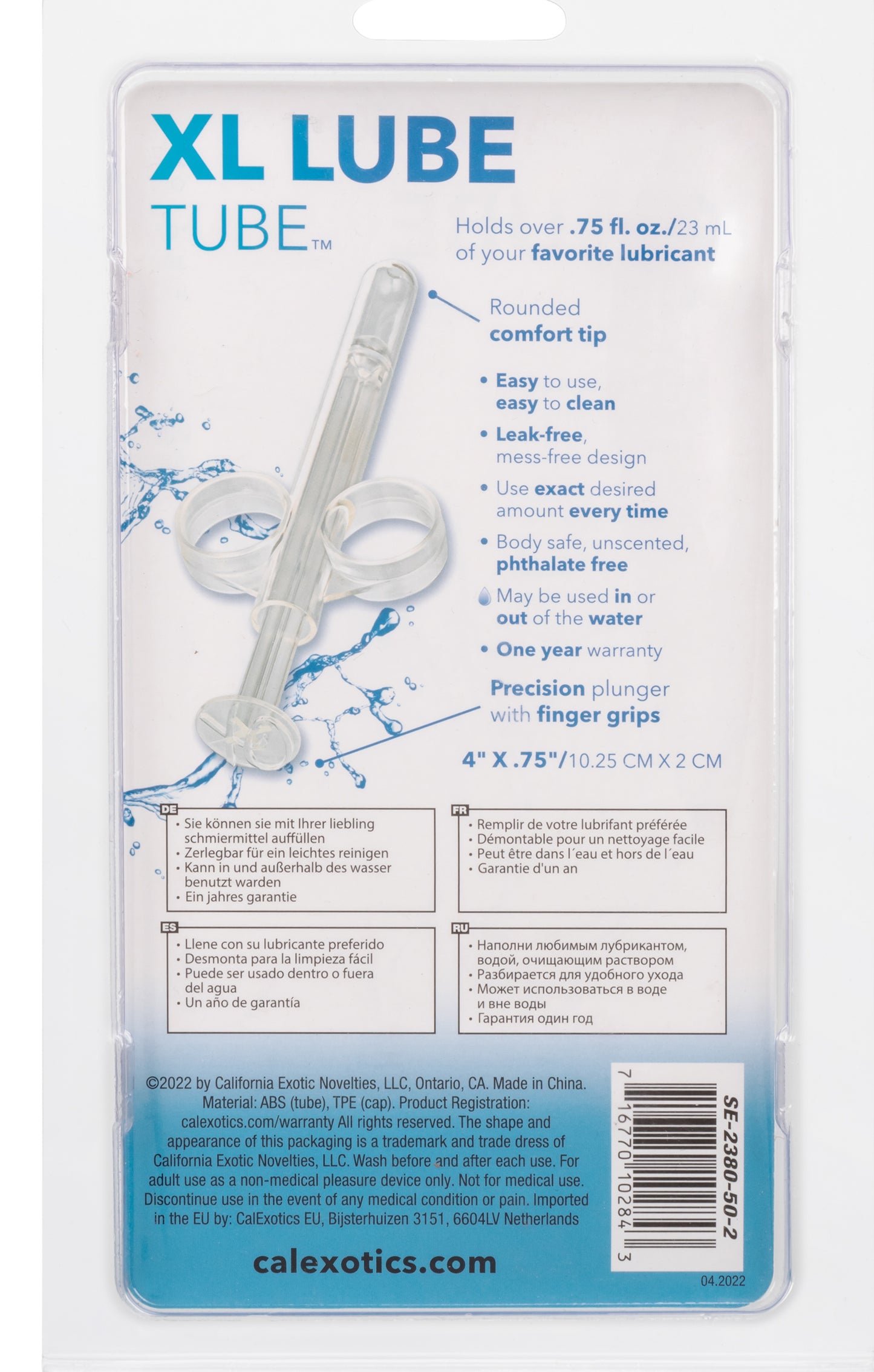 CalExotics XL Lube Tube – Precision Lubricant Dispenser – Clear