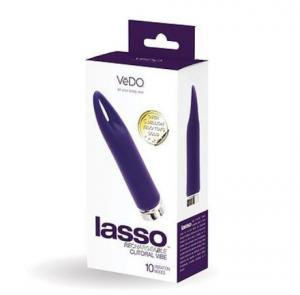 VeDO Lasso Rechargeable Clitoral Bullet Vibrator - Purple - 10 Vibration Modes