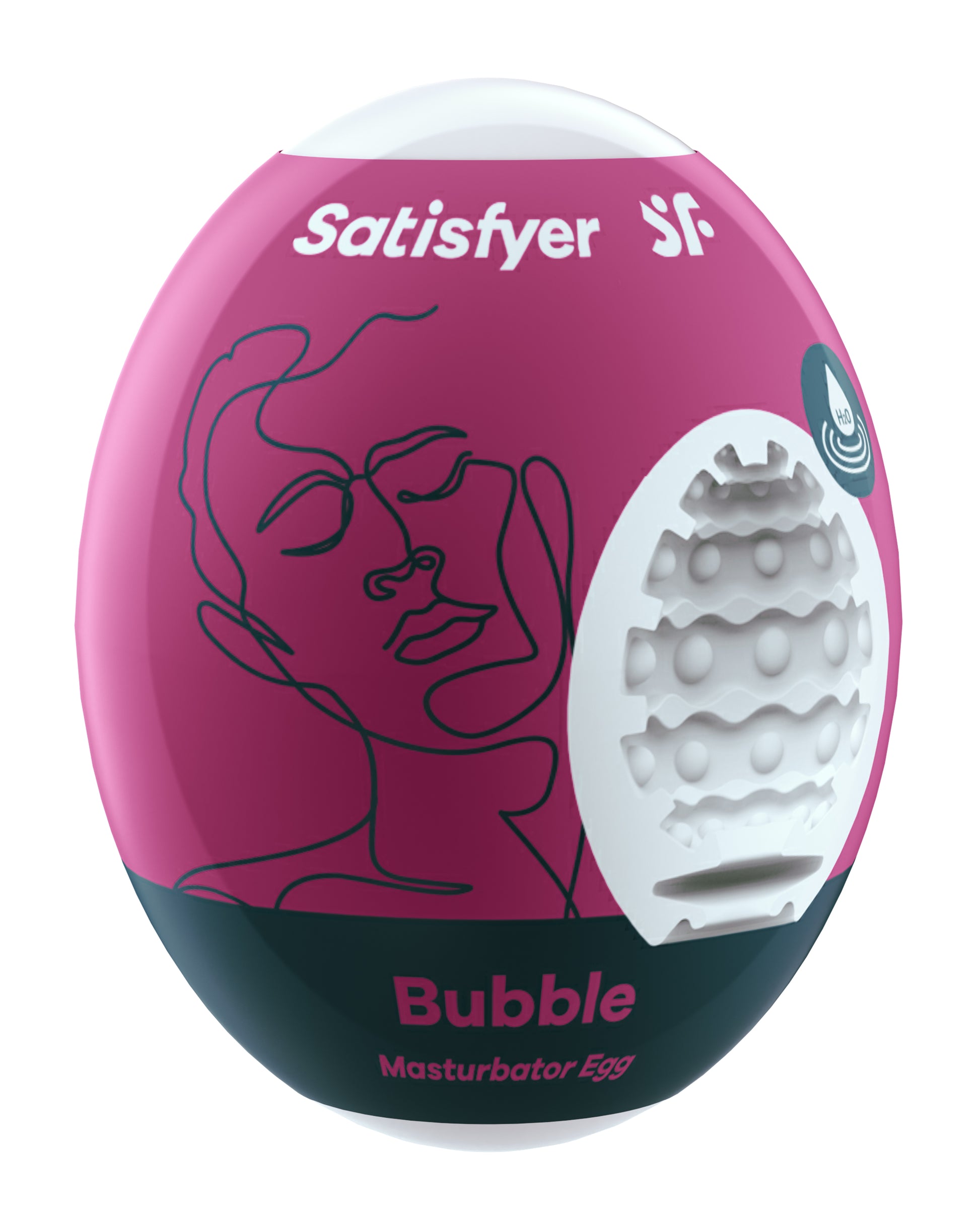 Satisfyer Masturbator Egg - Bubble - Violet - Single Use, Hydroactive TPE
