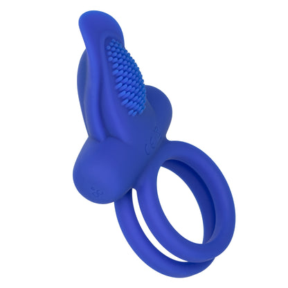 CalExotics Silicone Rechargeable Dual Pleaser Enhancer - Blue - 7 Functions