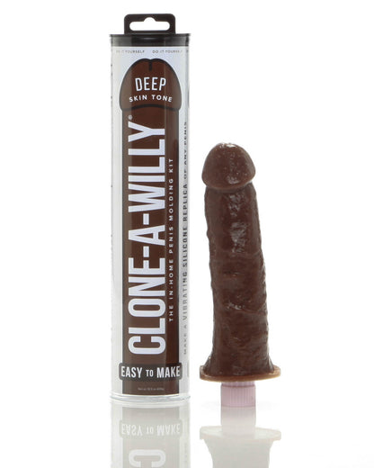 Clone-a-Willy Deep Skin Tone Kit - Silicone Penis Replica with Vibrating Unit