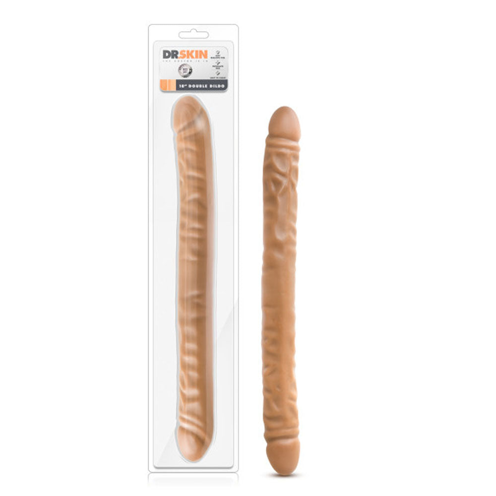 Blush Dr. Skin 18 Inch Double Dildo - Realistic Mocha