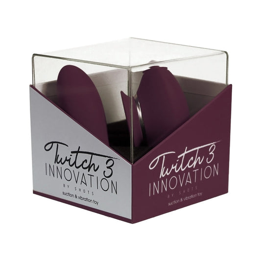 Shots Twitch 3 Silicone Rechargeable Vibrator & Suction - Burgundy