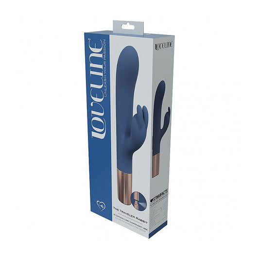LoveLine Traveler Rabbit Silicone Rechargeable Vibrator – Blue/Grey