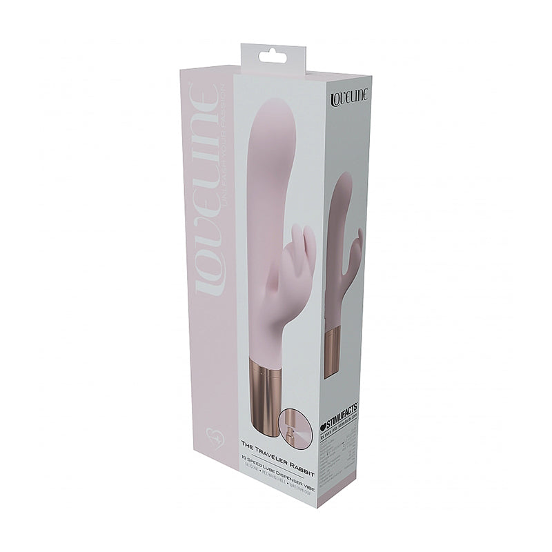 LoveLine Traveler Rabbit Silicone Rechargeable Vibrator – Light Pink