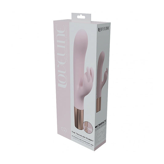 LoveLine Traveler Rabbit Silicone Rechargeable Vibrator – Light Pink