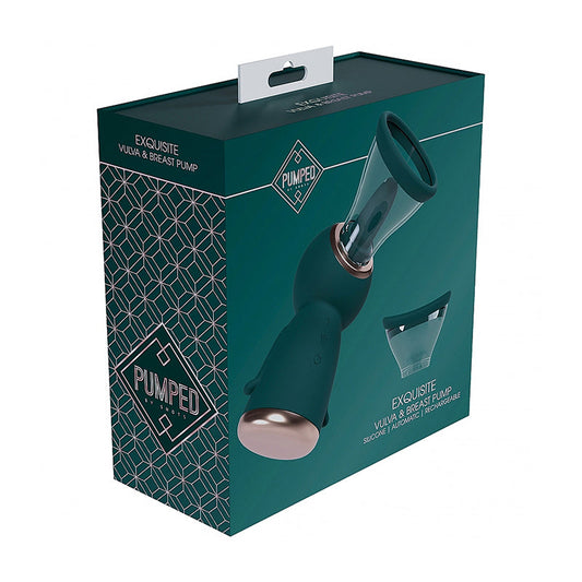 Shots Exquisite Automatic Rechargeable Vulva & Breast Pump - Forest Green