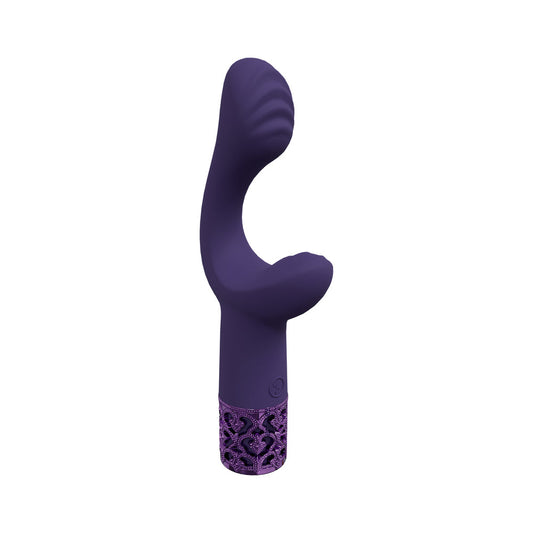 Royal Gems Majestic Silicone Rechargeable Vibrator – Purple – G-spot Shape