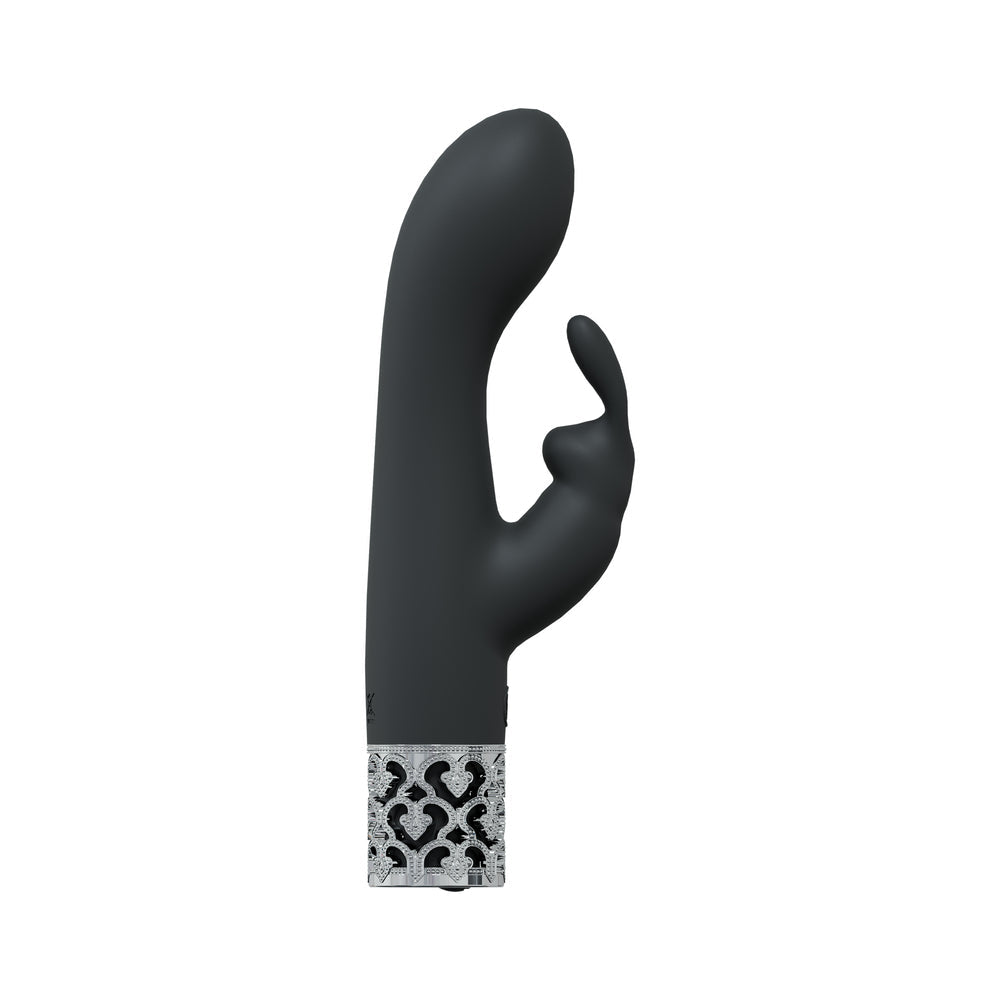 Royal Gems Royal Rabbit Silicone Rechargeable Vibrator – Black